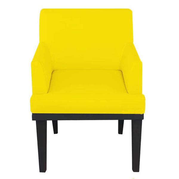 Imagem de Kit 08 Poltrona Cadeira Decorativa  Vitória Pés Madeira Sala de EstarEstar Recepção Escritório Suede Amarelo - Damaffê Móveis