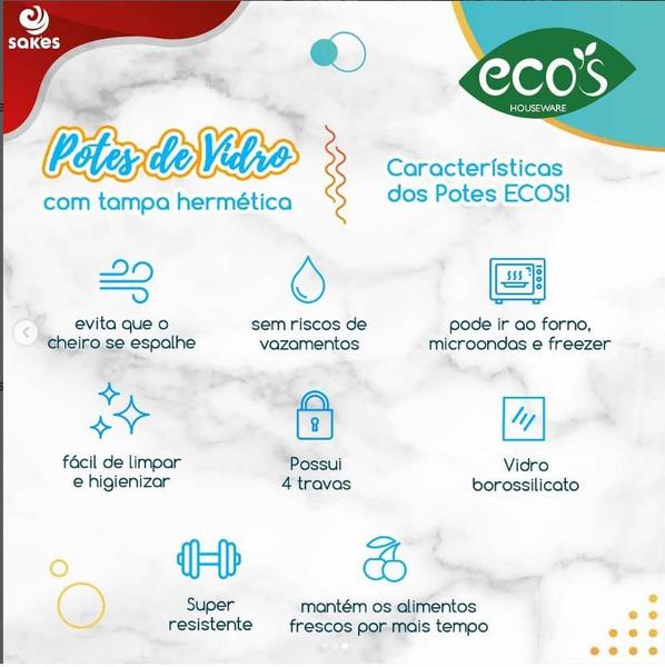 Imagem de KIT 08 Potes de Vidro com Tampa Hermética 640 ML - Pote Vidro Para Congelar Alimento - Pote Vidro Marmita