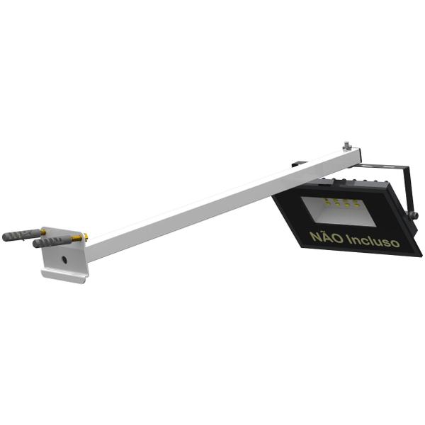 Imagem de Kit 08 Suportes Inclinação Haste De Refletor Led Parede Fachada Banner Base Inclinada 50 Cm