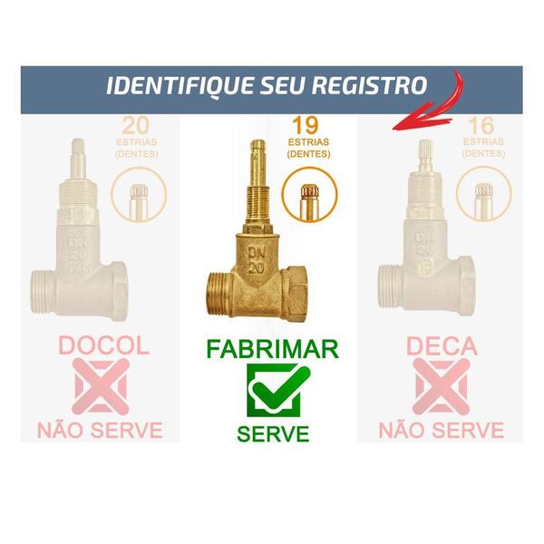 Imagem de Kit 09 Acabamento C50 Cromado Abs 1/2' e 3/4 P/ Reg Fabrimar