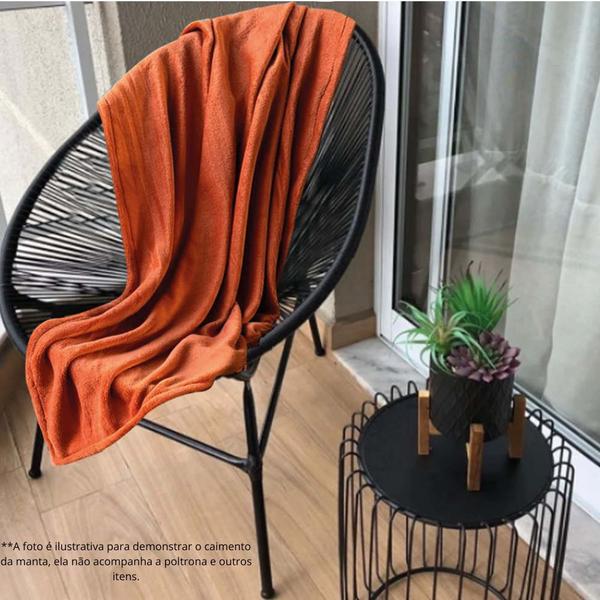 Imagem de Kit 09 Manta Mantinha Coberta de Sofá Microfibra Soft Luxo 100x120cm Decorativo Laranja - Ahazzo Móveis