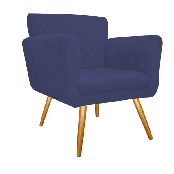 Imagem de Kit 09 Poltronas Cadeira Decorativa Cloe  Pé Palito Para Sala de Estar Recepção Escritório Suede Azul Marinho - KDAcanto Móveis