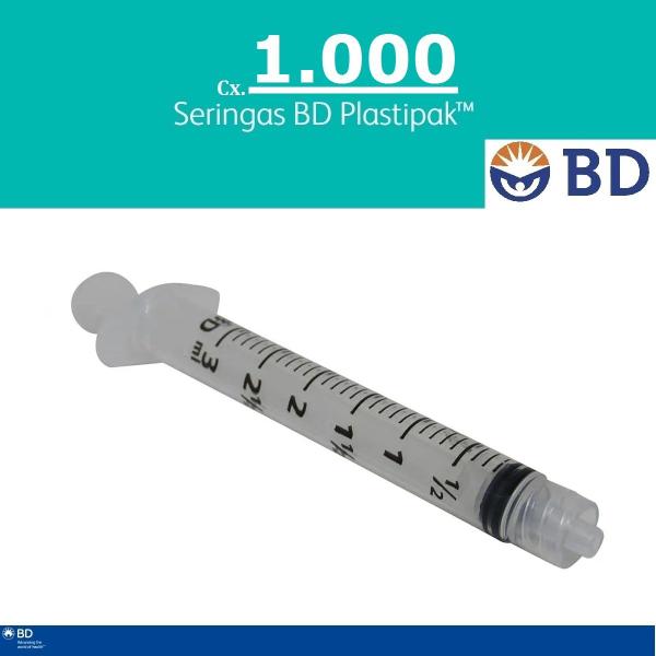 Imagem de Kit 1.000 unids Seringa 3ml Sem Agulha LUER LOCK BD 990174