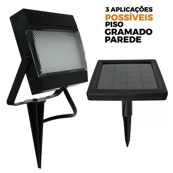 Imagem de Kit 1/2/3 Refletor Solar Jardim Super Led 200x Mais Forte Verde Amarelo Branco Verde Parede Gramado Spot Luminária