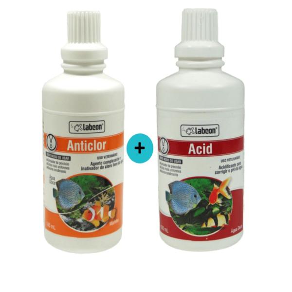 Imagem de Kit 1 Alcon Labcon Acidificante Acid 100ml + 1 Alcon Labcon Neutralizador Anticlor100ml