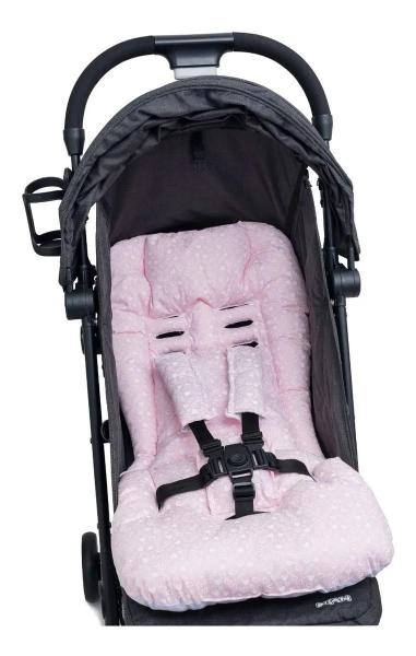 Imagem de Kit 1 almofada para carrinho 1 bebê conforto - coração rosa