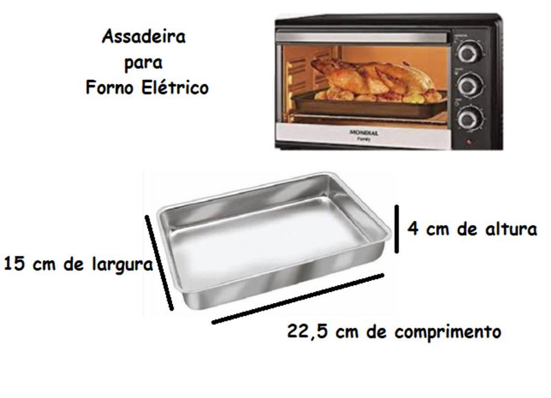 Imagem de Kit 1 Assadeira Retangular Para Forno Elétrico + 1 Forma Vulcão Decorada + 1 Forma Redonda De Bolo