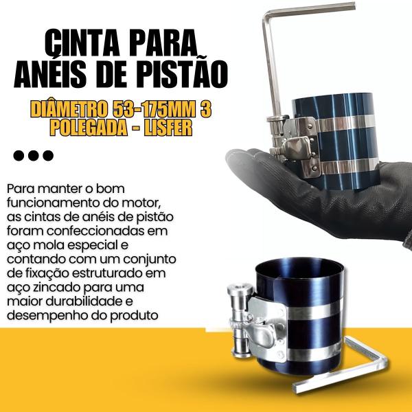 Imagem de Kit 1 Brunidor De Motores 64 A 104mm + 1 Cinta P/ Pistão 3