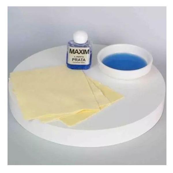 Kit 1 Limpa Pratas 925 Maxim 40ml + 1 Flanela Mágica Polimento - VISUJÓIAS Imagem de Kit 1 Limpa Pratas 925 Maxim 40ml + 1 Flanela Mágica Polimento
