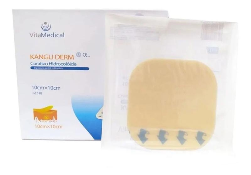 Imagem de Kit 1 Luva Cirúrgica Resistente Com Pó + 1 Curativo Hidrocoloide Para Cicatrização Machucados / Lesões