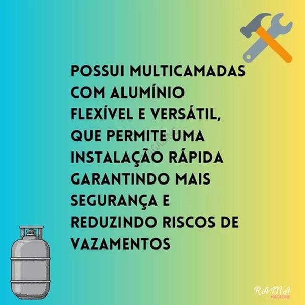 Imagem de Kit 1 Metro Tubo Pex Gás Cozinha Registro Espigão 16mm