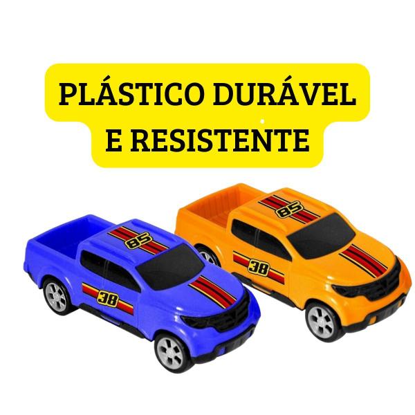 Imagem de Kit 1 Mini Reboque 6 Mini Caminhonete 1 Mini Buzão Criança Brinquedo Colorido