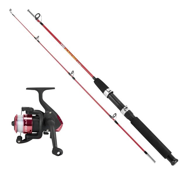 Imagem de Kit 1 Molinete 3 Rolamentos Alpha 300 1 Vara de Pesca 1 Linha Anzol- Vrs Fishing