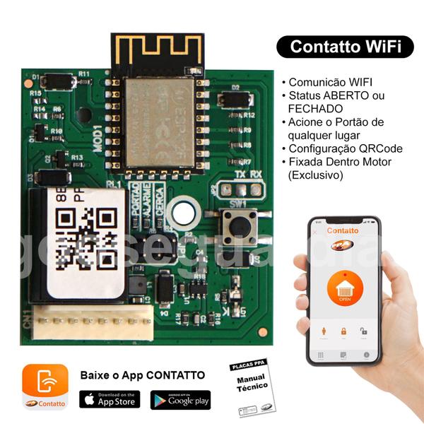 Imagem de Kit 1 Motor PPA 1/4CV Dz Hub Wifi 3m Crem 3 Control Portão 450Kg