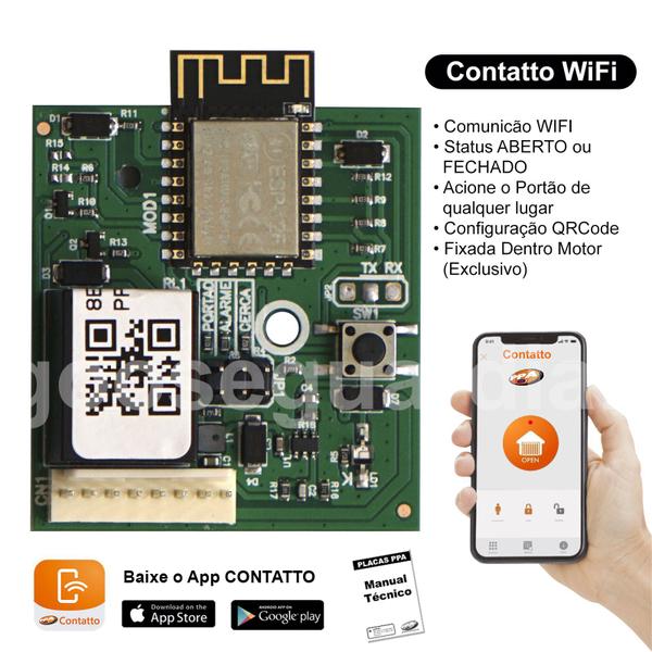 Imagem de Kit 1 Motor PPA 1/4CV Dz Hub Wifi 4m Crem 2 Control Portão 450Kg