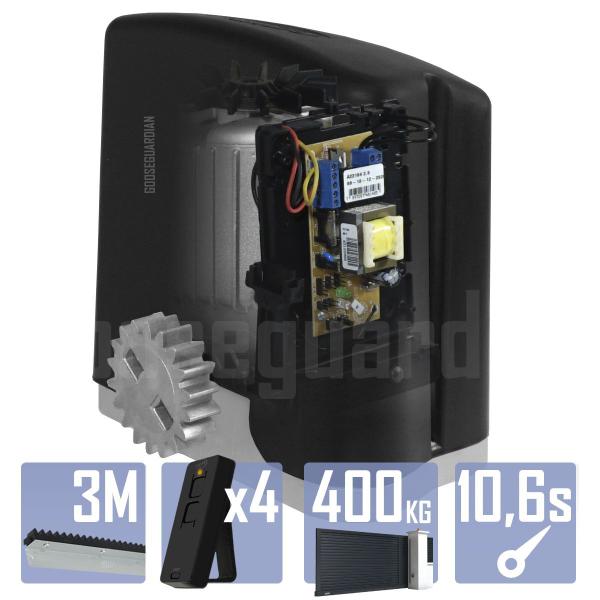 Imagem de Kit 1 Motor PPA 1/4CV Dz Rio 3m Crem 4 Control Portão 400Kg