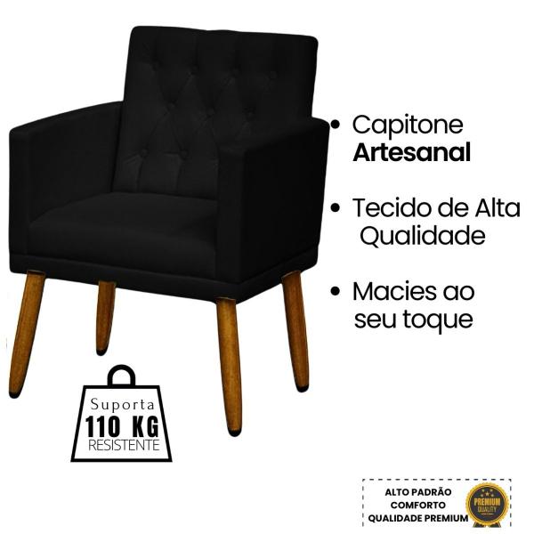 Imagem de Kit 1 Namoradeira 2 Poltronas Capitone com Puff para Recepção Resistente confortável Estofado 4 Lugares