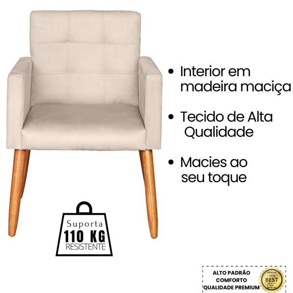 Imagem de Kit 1 Namoradeira 2 Poltronas com Puff para Recepção Sala de Espera Resistente confortável Estofado 4 Lugares