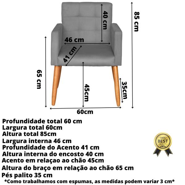 Imagem de Kit 1 Namoradeira 2 Poltronas com Puff para Recepção Sala de Espera Resistente confortável Estofado 4 Lugares