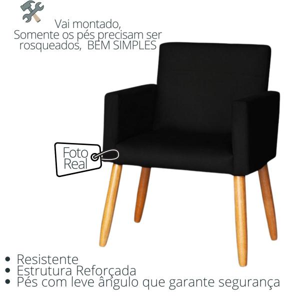 Imagem de Kit 1 Namoradeira 2 Poltronas Nina Para Sala de Espera Sala de Estar Recepção Clinica 4 Lugares Resistente