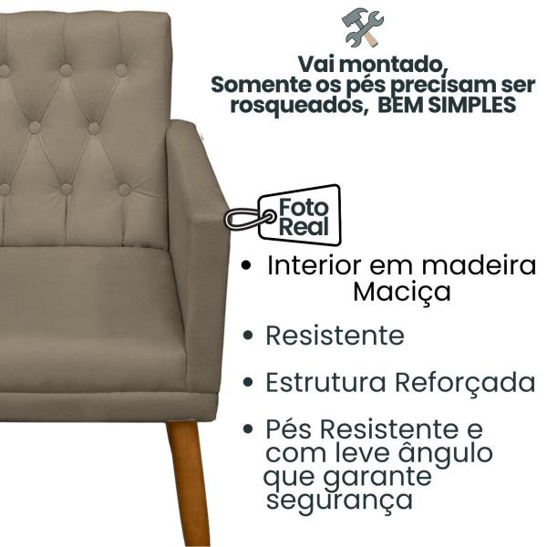 Imagem de Kit 1 Namoradeira com 2 Poltrona com Puff Capitone para Sala de Espera Recepção ambiente pequeno