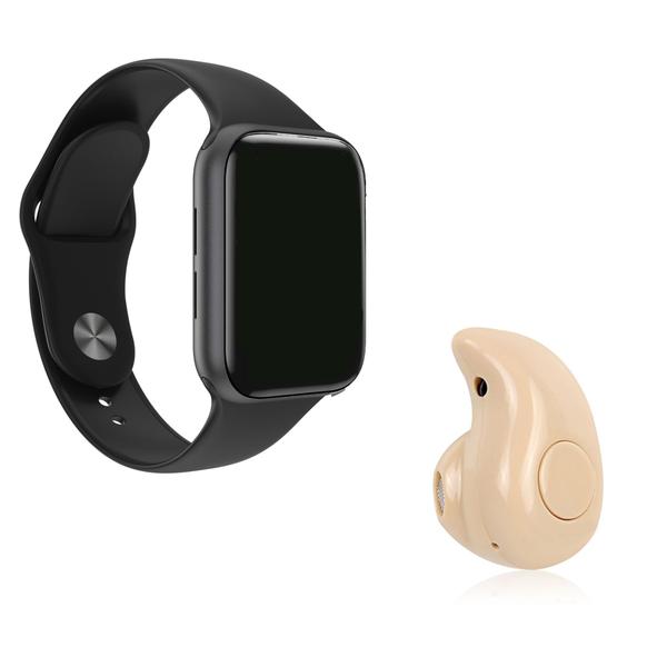 Imagem de Kit 1 Relógio Inteligente SmartWatch W34 S Troca Pulseira + 1 Mini Fone Bluetooth -