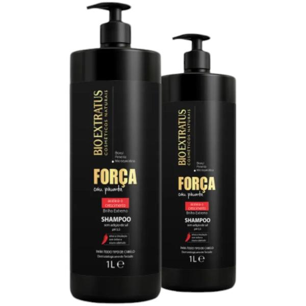 Imagem de Kit 1 Shampoo 1 Condicionador Força com Pimenta 1L Bio Extratus