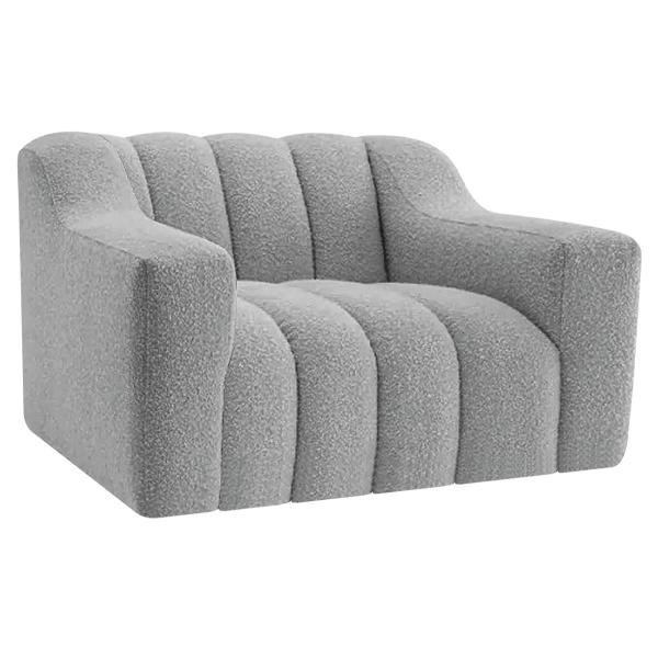 Imagem de Kit 1 Sofá 150cm 1 Poltrona Luxo Recepção Sala Elegance Bouclé