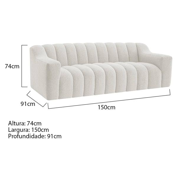 Imagem de Kit 1 Sofá 150cm 1 Poltrona Luxo Recepção Sala Elegance Bouclé