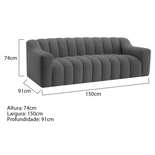 Imagem de Kit 1 Sofá 150cm 1 Poltrona Luxo Recepção Sala Elegance Linho