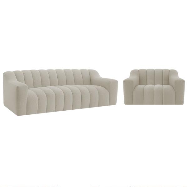 Imagem de Kit 1 Sofá 150cm 1 Poltrona Luxo Recepção Sala Elegance Linho