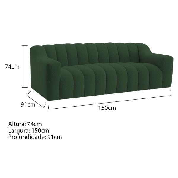 Imagem de Kit 1 Sofá 150cm 2 Poltrona Luxo Recepção Sala Elegance Linho