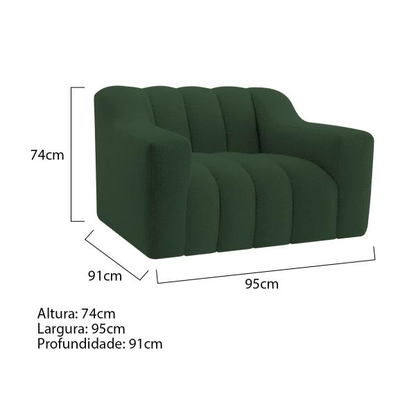 Imagem de Kit 1 Sofá 150cm 2 Poltrona Luxo Recepção Sala Elegance Linho