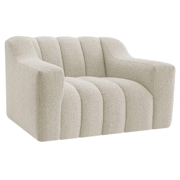 Imagem de Kit 1 Sofá 200cm 1 Poltrona Luxo Recepção Sala Elegance Bouclé