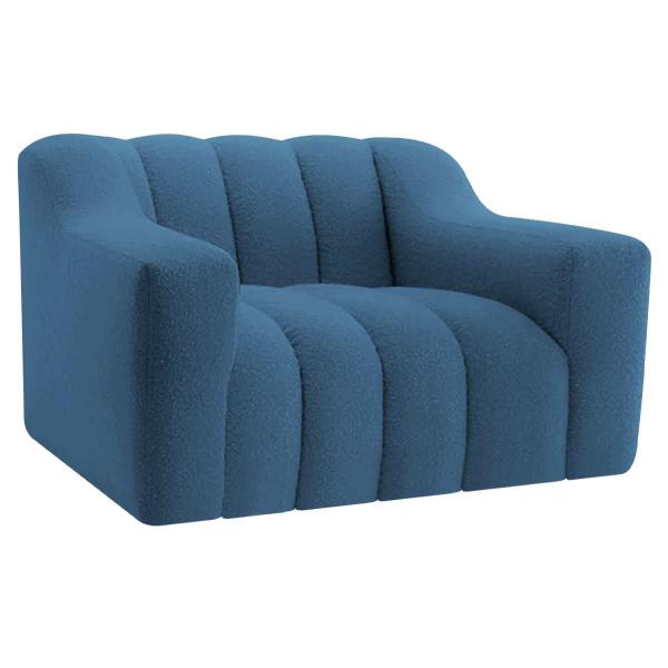 Imagem de Kit 1 Sofá 200cm 2 Poltrona Luxo Recepção Sala Elegance Bouclé