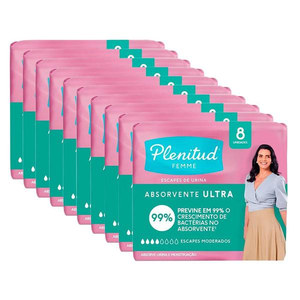 Imagem de Kit 10 Absorventes Plenitud Femme Ultra - 80 Unidades