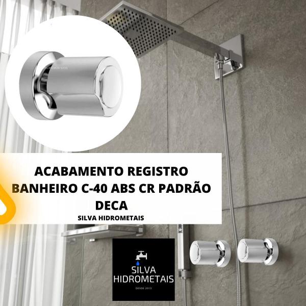 Imagem de Kit 10 Acabamento Registro Banheiro C-40 Abs Cr Padrao Deca