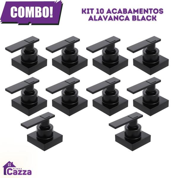 Imagem de Kit 10 Acabamentos Registro Alavanca Quadrada Padrão Deca