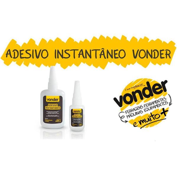 Imagem de Kit 10 Adesivos Cola Instantânea Cianoacrilato Vonder 20G