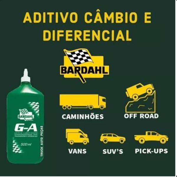 Imagem de Kit 10 Aditivo Bardahl GA 500ml Câmbio Transmissões Diferenciais Redutores Carros Caminhonetes Caminhões Tratores