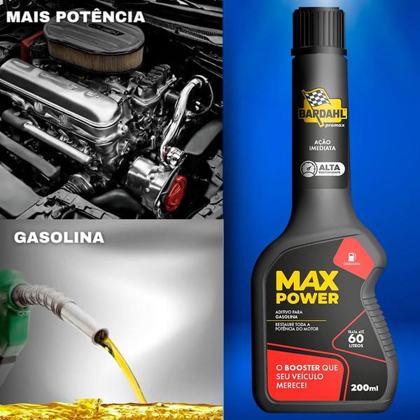 Imagem de Kit 10 Aditivo Combustível Gasolina Bardahl Max Power Octane Booster 200ml