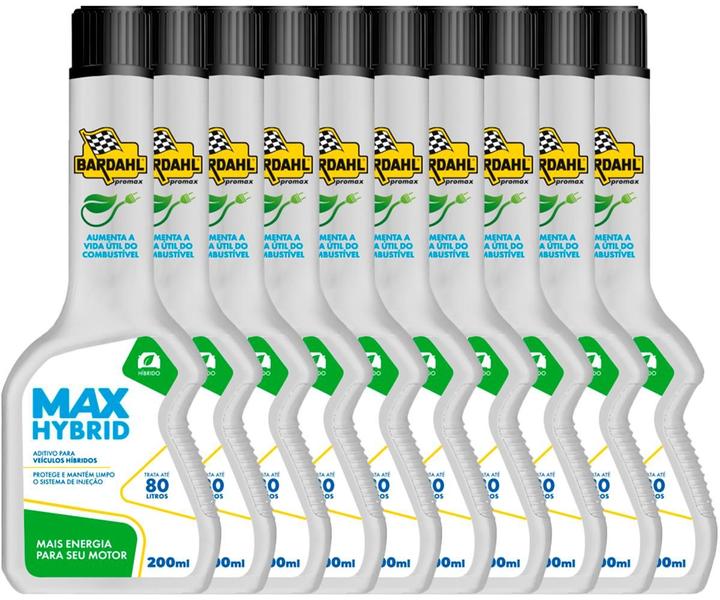 Kit 10 Aditivo Combustível Veículos Bardahl Max Hybrid 200ml Imagem de Kit 10 Aditivo Combustível Veículos Bardahl Max Hybrid 200ml