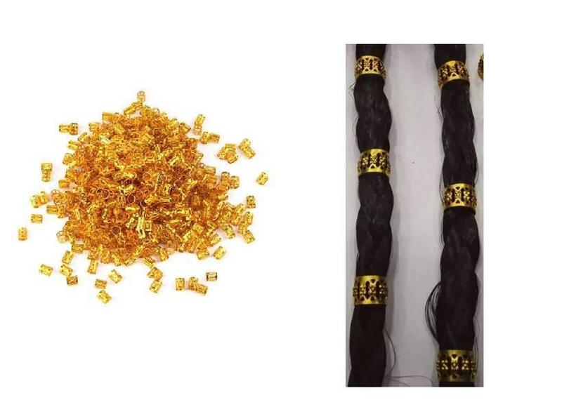 Imagem de Kit 10 Anéis Para Trança Regulável Box Braids E Dreads