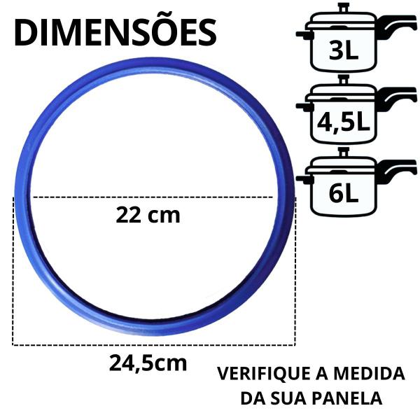 Imagem de Kit 10 Anel Borracha Vedação Panela Pressão Eterna Nigro 3 Litros 4,5 Litros E 6 Litros