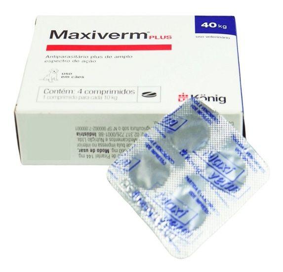 Imagem de Kit 10 Antiparasitário Maxiverm Plus König C/4 Comp. 660mg