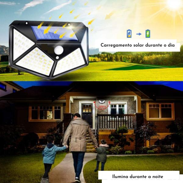 Imagem de Kit 10 Arandela Holofote  Luminaria Led Placa Energia Solar Sem Fio