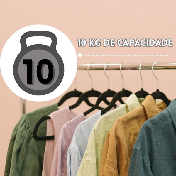 Imagem de Kit 10 Araras De Roupa Com Sapateira Altura Regulável E Rodas Organizador Suporte