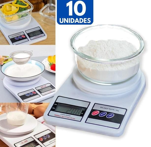 Imagem de Kit 10 Balanças Digitais de Precisão Cozinha Nutrição 10kg