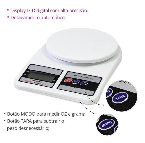 Imagem de Kit 10 Balanças Digitais de Precisão para Cozinha - Até 10kg