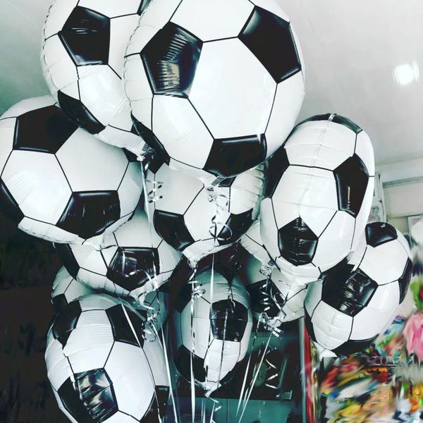 Imagem de Kit 10 Balão Futebol Bola Metalizado Grande - 18 Polegadas